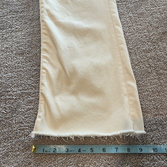 J. Crew Mid-Rise Relaxed Kick-Out Jeans, Ecru Wash, Raw Hem, Size 25 - Picture 12 of 16